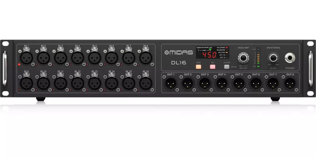 DL16 16/8 I/O Stage Box with 16 Midas Microphone Preamps