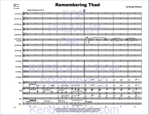 Remembering Thad - Shutack - Jazz Ensemble/Flugelhorn Feature - Gr. Easy