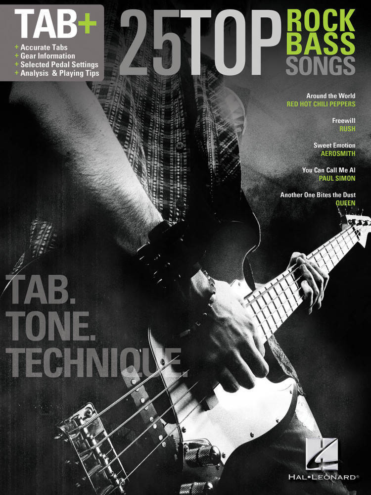25 Top Rock Bass Songs - Bass TAB - Book