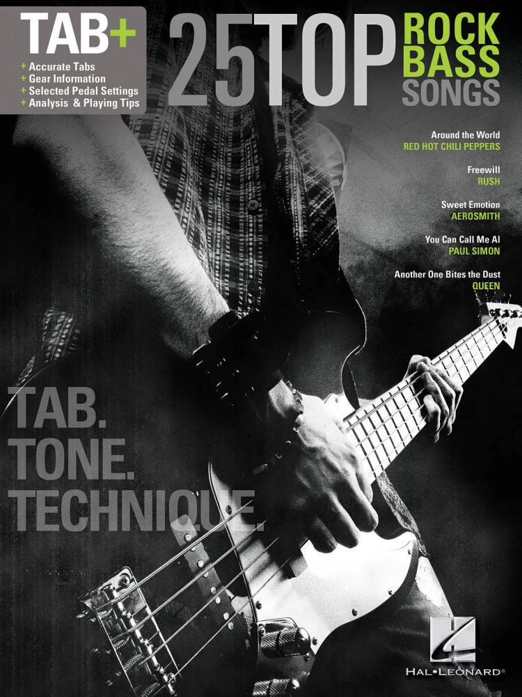 25 Top Rock Bass Songs - Bass TAB - Book