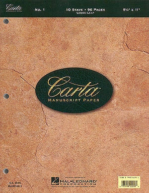 Carta Manuscript Paper: No. 1 - 10 Stave/3-Hole Punched - Looseleaf