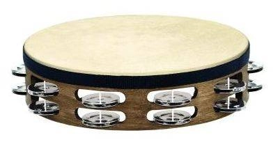 Meinl - Traditional Headed Walnut Tambourine - 2 Rows Stainless Steel Jingles