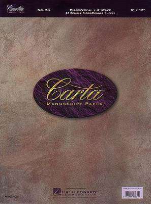 Hal Leonard - Carta Manuscript Paper: No. 38 - Piano/Vocal Stave/4 Systems - Part Paper