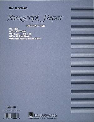 Manuscript Paper (Deluxe Pad) - 12 Stave/3-Hole Punched - Pad