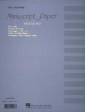 Manuscript Paper (Deluxe Pad) - 12 Stave/3-Hole Punched - Pad