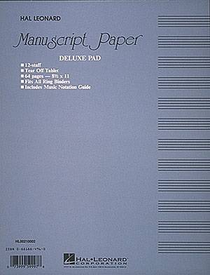 Hal Leonard - Manuscript Paper (Deluxe Pad) - 12 Stave/3-Hole Punched - Pad