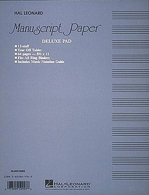 Manuscript Paper (Deluxe Pad) - 12 Stave/3-Hole Punched - Pad