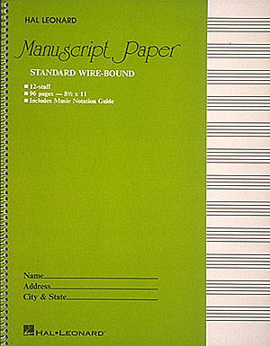 Hal Leonard - Standard Wirebound Manuscript Paper  - 12 Staves - 96 Pages