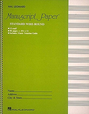 Hal Leonard - Standard Wirebound Manuscript Paper  - 12 Staves - 96 Pages