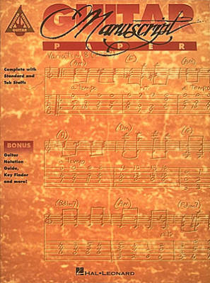 Hal Leonard - Recorded Versions Guitar Tablature Manuscript Paper - 64 Pages