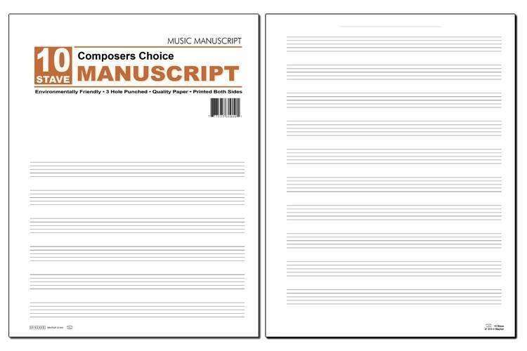 Composers Choice Manuscript Paper: 10 Stave/3-Hole Punched - Pad - 200 Sheet Value Pack