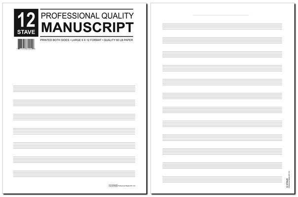 Professional Quality Manuscript - 12 Stave - Pad