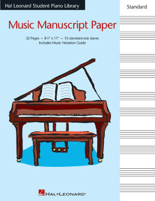 Hal Leonard - Student Piano Library Standard Music Manuscript Paper - 10 Stave - 32 Page
