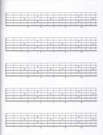 Guitar Neck Writing Paper - 5 Neck/15 Fret - 48 Page