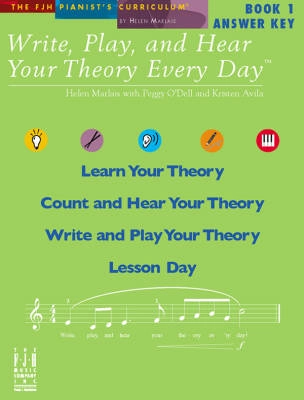 FJH Music Company - Write, Play, and Hear Your Theory Every Day, Answer Key, Book 1 - Marlais/ODell/Avila - Book