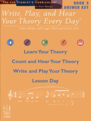 FJH Music Company - Write, Play, and Hear Your Theory Every Day, Answer Key, Book 3 - Marlais/ODell/Avila - Book