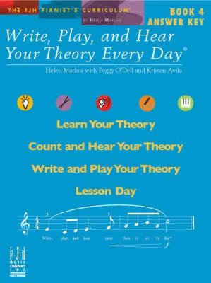 FJH Music Company - Write, Play, and Hear Your Theory Every Day, Answer Key, Book 4 - Marlais/ODell/Avila - Book