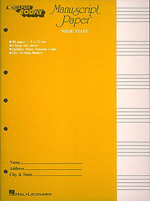 Hal Leonard - E-Z Play Today Wide Staff Manuscript Paper - 6 Stave - 48 Pages