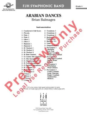 Arabian Dances - Balmages - Concert Band - Gr. 4