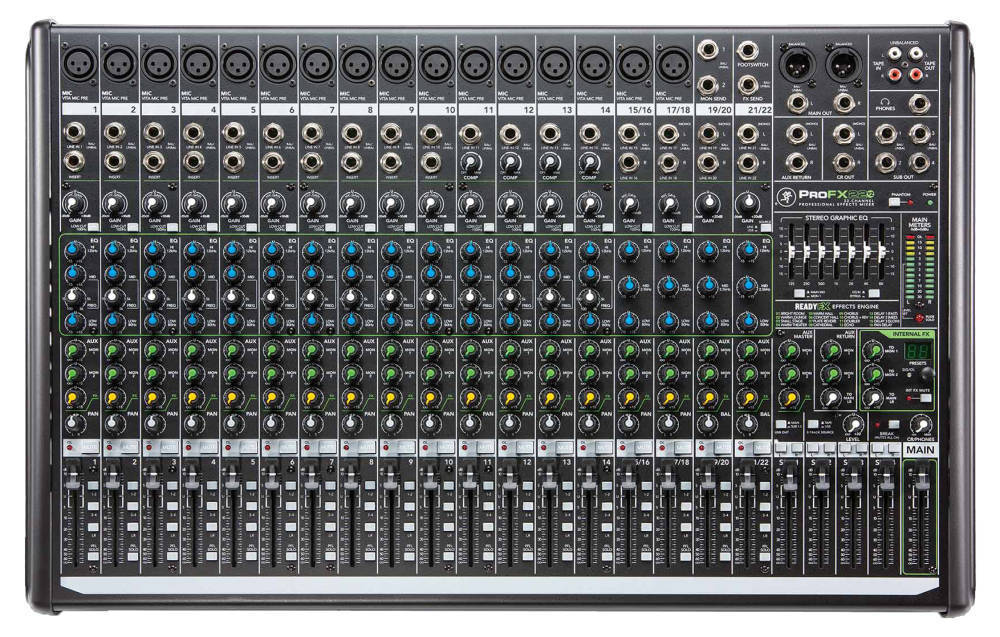 22-Channel 4 Bus Professional Effects Mixer with USB