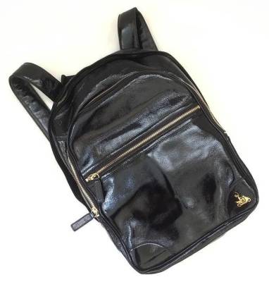 Leather Backpack Flute Bag - Black