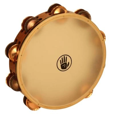 Double Row Tambourine, Chromium 25 & Phosphor Bronze Jingles, Calf Head