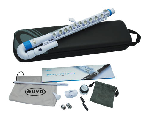 Curved jFlute with Case and Accessories - White/Blue