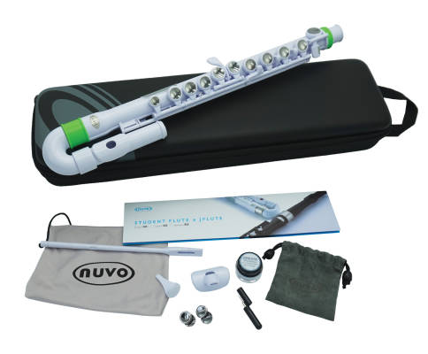Curved jFlute with Case and Accessories - White/Green