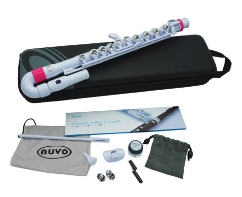 Curved jFlute with Case and Accessories - White/Pink