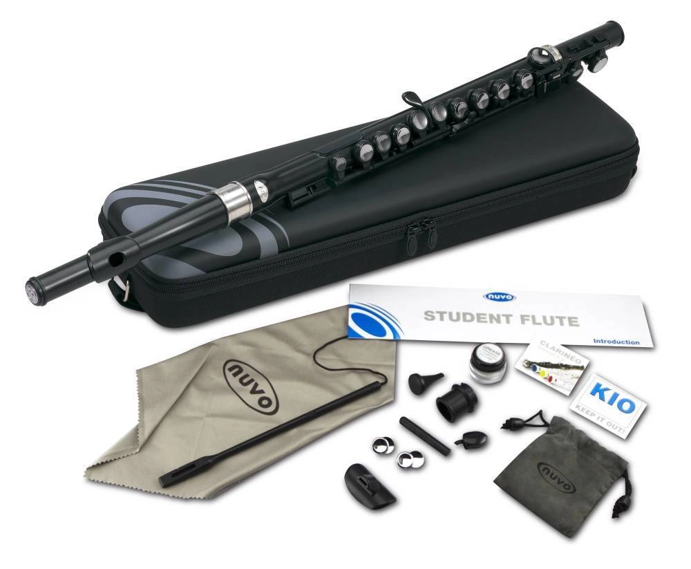 Nuvo Student Flute Kit - Black/Steel | Long & McQuade