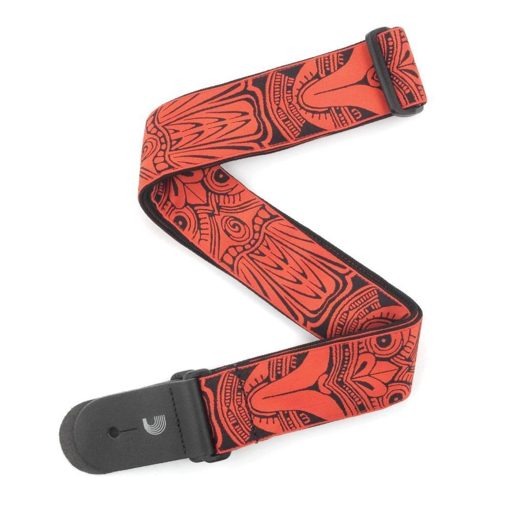 2\'\' Guitar Strap, Tiki Mask - Red