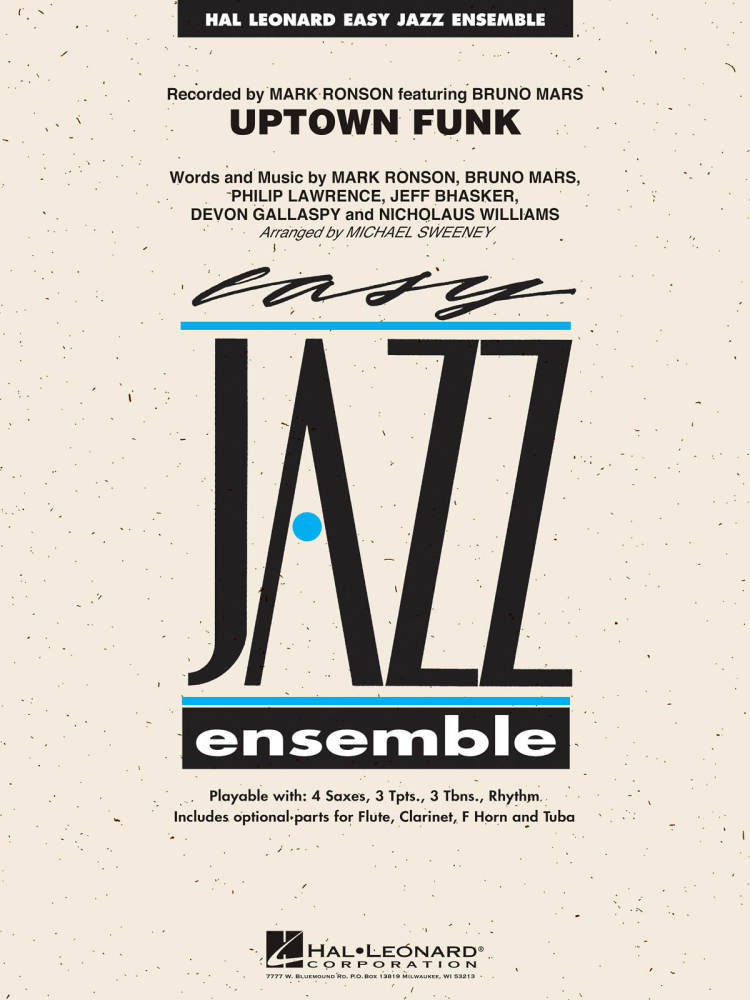 Uptown Funk - Ronson/Mars/Sweeney - Jazz Ensemble - Gr. 2