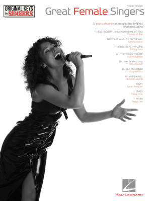 Hal Leonard - Great Female Singers: Original Keys For Singers - Vocal/Piano - Book