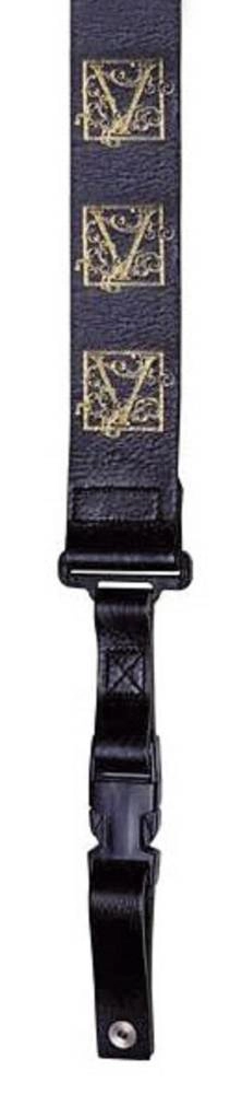 Steve Vai ClipLock Leather Guitar Strap - Black w/Gold Imprint