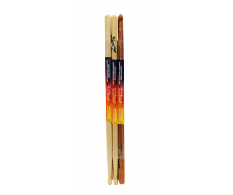 5A Wood Drumsticks - Maple /  Birch / Hickory 3 Pack