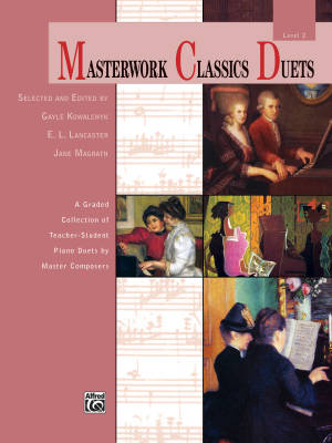 Alfred Publishing - Masterwork Classics Duets, Level 2 -Piano lmentaire/dernier cycle du primaire - (1 piano, 4 mains) - Livre