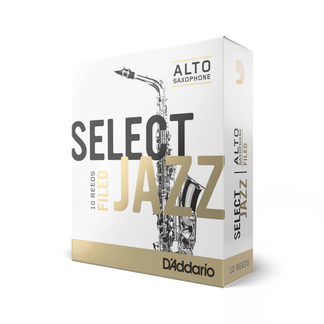 Select Jazz Alto Sax Reeds, Filed, Strength 2 Strength Soft, 10-pack