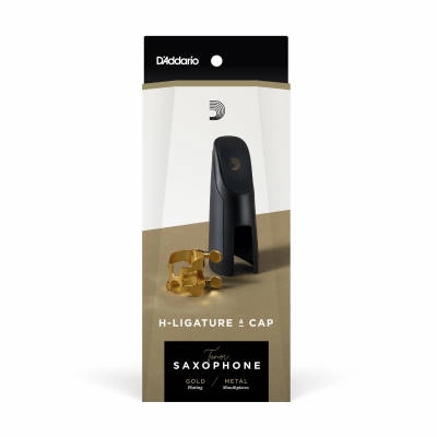 H-Ligature & Cap, Tenor Sax for Metal Link Mouthpieces, Gold-plated