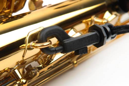 Saxophone Strap, Tenor/Baritone, Black Nylon, Snap Hook