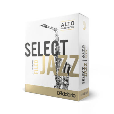 Select Jazz Alto Sax Reeds, Filed, Strength 2 Strength Medium, 10-pack
