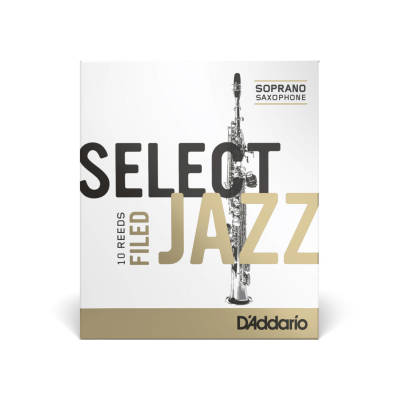 Select Jazz Soprano Sax Reeds, Filed, Strength 2 Strength Hard, 10-pack