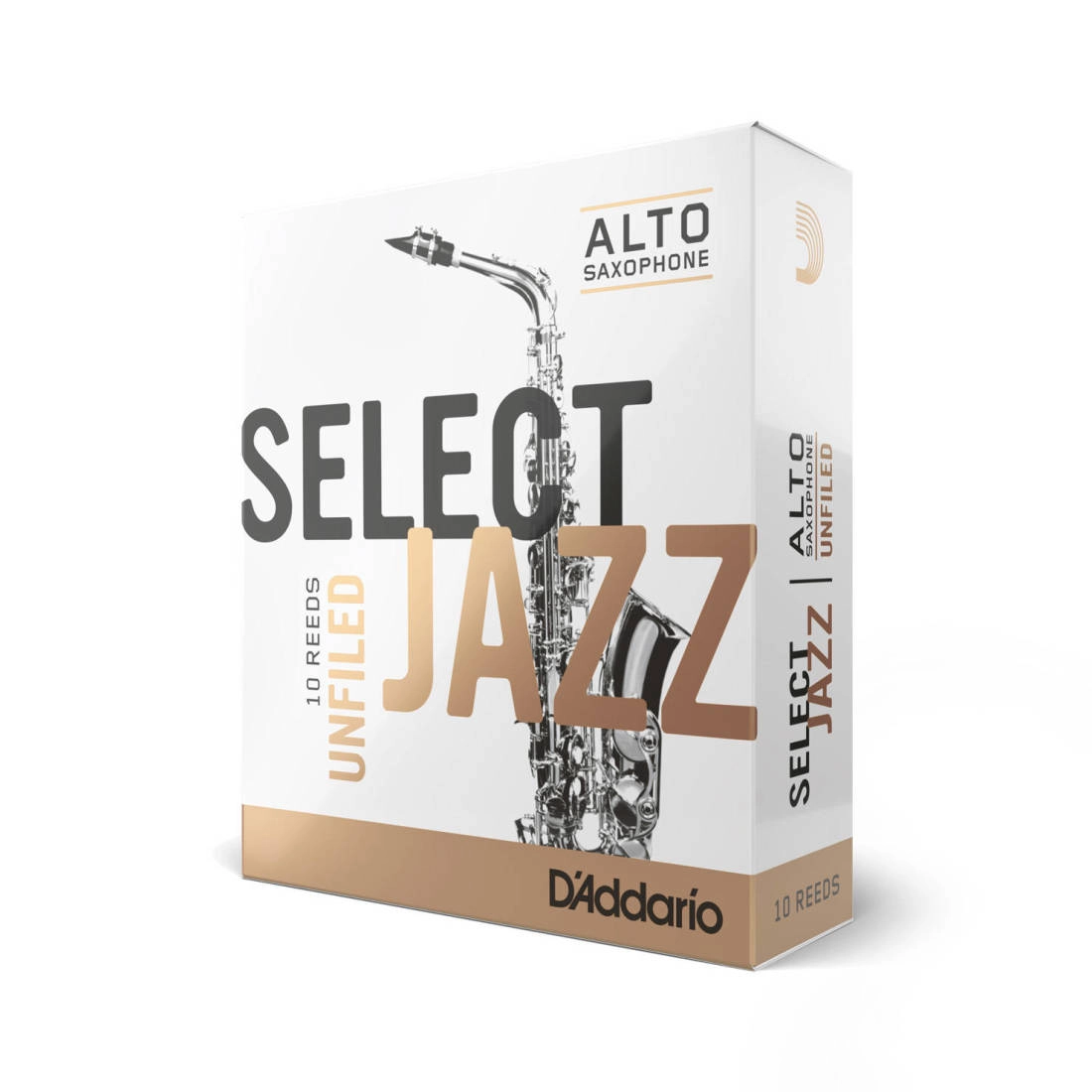 Select Jazz Alto Sax Reeds, Unfiled, Strength 2 Strength Soft, 10-pack