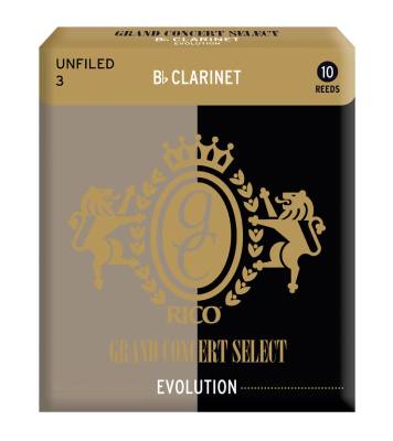 Grand Concert Select Evolution Bb Clarinet Reeds, Strength 3.0, 10-pack