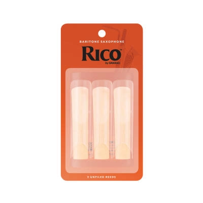 RICO by DAddario - Baritone Sax Reeds, Strength 1.5, 3-pack