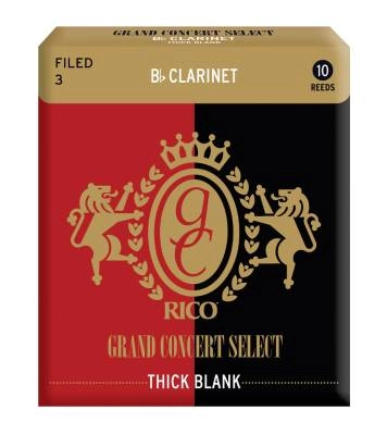 Grand Concert Select - Grand Concert Select Thick Blank Bb Clarinet Reeds, Filed, Strength 3.0, 10-pack