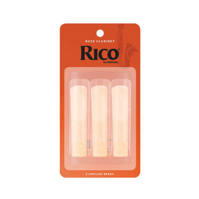 RICO by DAddario - Bass Clarinet Reeds, Strength 2.5, 3-pack
