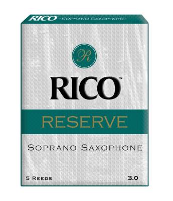 RICO by DAddario - Anches de saxophone soprano Rico Reserve, force 3,0, paquet de 5