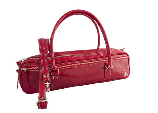 Red Patent Leather Flute Bag
