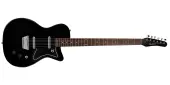 Danelectro - 56 Baritone Single Cutaway Electric Guitar with Dolphin Headstock - Black