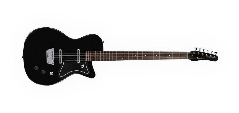 56 Baritone Single Cutaway Electric Guitar with Dolphin Headstock - Black